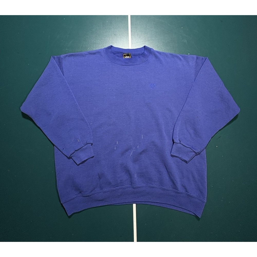 Vintage USA‎ Team Olympics Crewneck Sweatshirt Men's XL JCPenney Blue Sunfaded